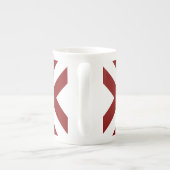 Red and White Chevrons Porzellantasse (Rückseite)
