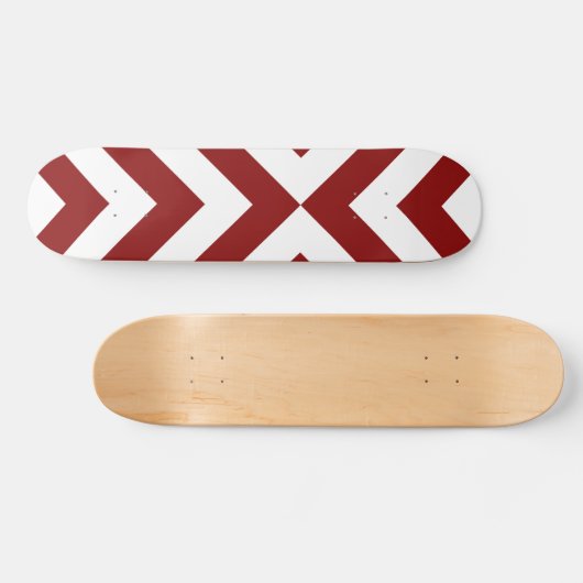 Red and White Chevrons Skateboard (Horizontal)