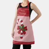 Red and White Christmas Candy Cane Frohe Weihnacht Schürze (InSitu)