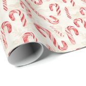 Red and White Christmas Candy Canes Geschenkpapier (Rolleneckpunkt)