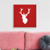 Red and White Christmas Deer Stag Head Leinwanddruck (Insitu (Wohnzimmer))