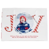 Red and White Christmas Joy Custom Große Geschenktüte (Vorderseite)