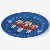 Red and White Christmas Nutcracker personalisieren Pappteller (Schrägansicht)