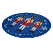 Red and White Christmas Nutcracker personalisieren Schneidebrett (Ecke)