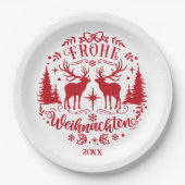 Red and White Christmas Pappteller (Vorderseite)
