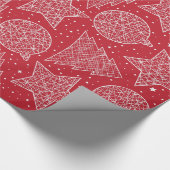 Red and White Christmas Pattern Geschenkwrap Geschenkpapier (Ecke)