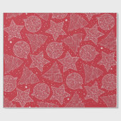 Red and White Christmas Pattern Geschenkwrap Geschenkpapier (Flach)