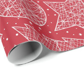 Red and White Christmas Pattern Geschenkwrap Geschenkpapier (Rolleneckpunkt)