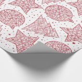 Red and White Christmas Pattern Geschenkwrap Geschenkpapier (Ecke)