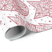 Red and White Christmas Pattern Geschenkwrap Geschenkpapier (Rolleneckpunkt)
