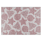 Red and White Christmas Patterns Cutting Board Schneidebrett (Vorderseite)