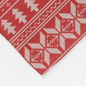 Red and White Christmas Sweater Design Fleecedecke (Ecke)