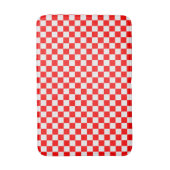 Red and White Classic Checkerboard von STaylor Badematte (Vorderseite Vertikal)