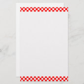 Red and White Classic Checkerboard von STaylor Briefpapier (Vorne/Hinten)