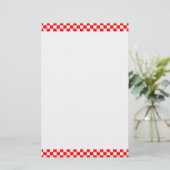 Red and White Classic Checkerboard von STaylor Briefpapier (Stehend Vorderseite)