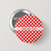 Red and White Classic Checkerboard von STaylor Button (Vorne & Hinten)