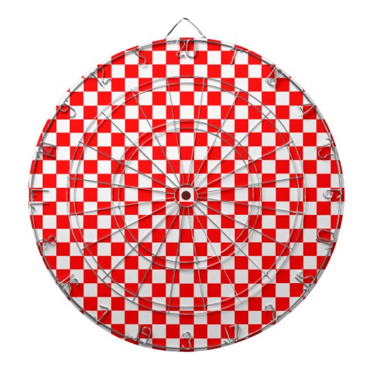 Red and White Classic Checkerboard von STaylor Dartscheibe (vorne)