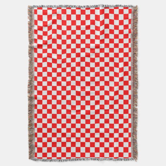 Red and White Classic Checkerboard von STaylor Decke (Vorderseite Vertikal)