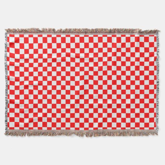 Red and White Classic Checkerboard von STaylor Decke (Vorderseite)
