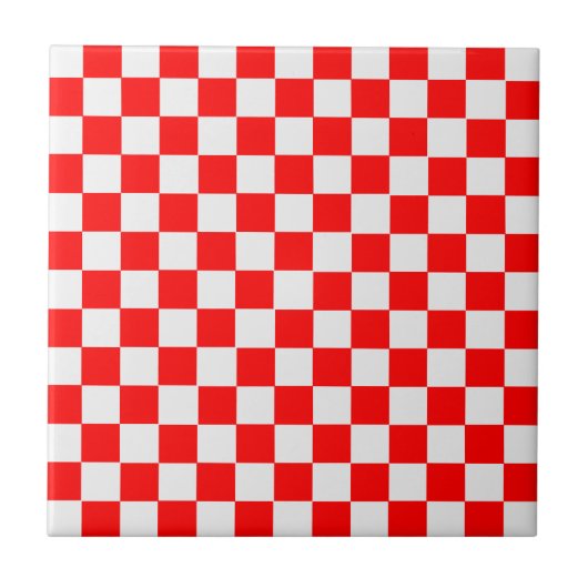 Red and White Classic Checkerboard von STaylor Fliese (Vorderseite)