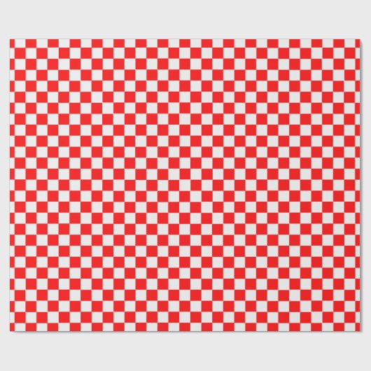 Red and White Classic Checkerboard von STaylor Geschenkpapier (Flach)