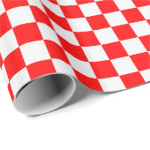 Red and White Classic Checkerboard von STaylor Geschenkpapier (Rolleneckpunkt)