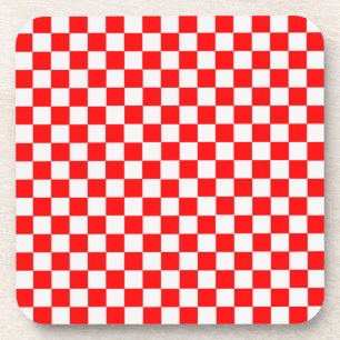 Red and White Classic Checkerboard von STaylor Getränkeuntersetzer