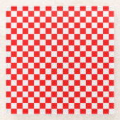 Red and White Classic Checkerboard von STaylor Glasuntersetzer (Vorderseite)
