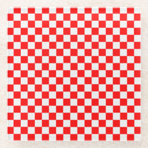 Red and White Classic Checkerboard von STaylor Glasuntersetzer