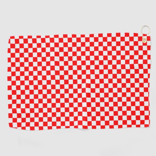 Red and White Classic Checkerboard von STaylor Golfhandtuch (Horizontal)