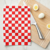 Red and White Classic Checkerboard von STaylor Handtuch (Viertel Falte)