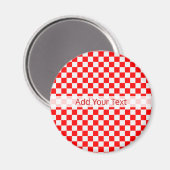 Red and White Classic Checkerboard von STaylor Magnet (Vorderseite/Rückseite)