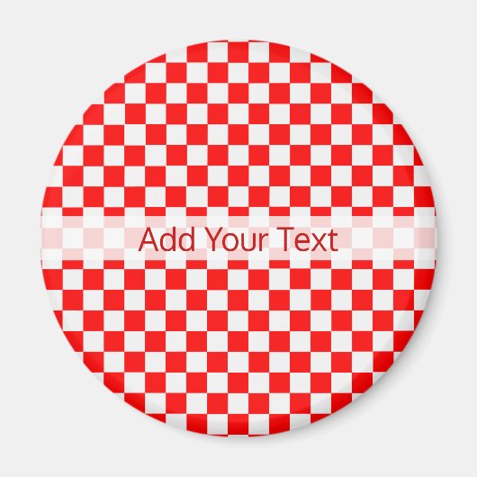 Red and White Classic Checkerboard von STaylor Magnet (Vorne)