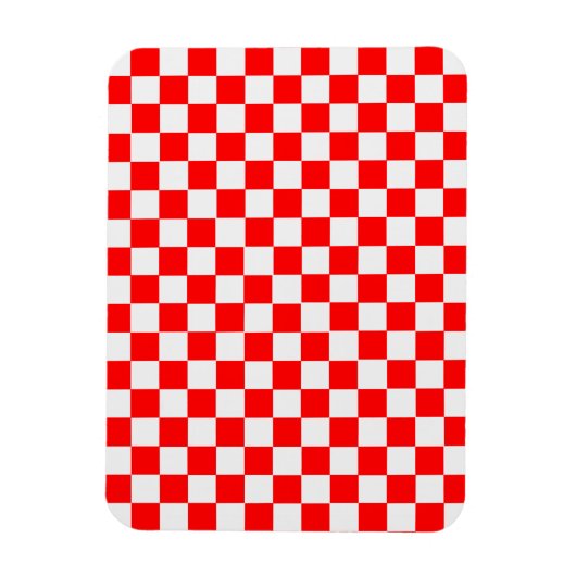 Red and White Classic Checkerboard von STaylor Magnet (Vertikal)
