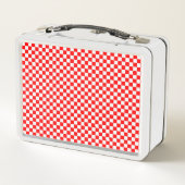 Red and White Classic Checkerboard von STaylor Metall Brotdose (Rückseite)