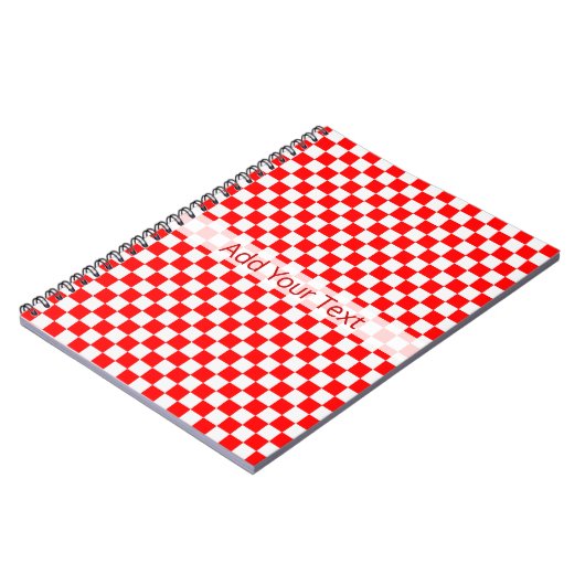 Red and White Classic Checkerboard von STaylor Notizblock (Linke Seite)