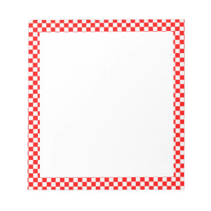 Red and White Classic Checkerboard von STaylor Notizblock