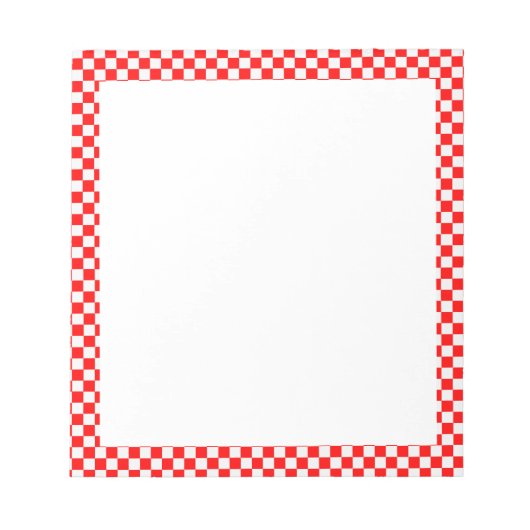 Red and White Classic Checkerboard von STaylor Notizblock (Vorderseite)