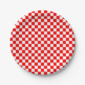 Red and White Classic Checkerboard von STaylor Pappteller (Vorderseite)