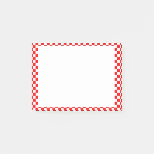 Red and White Classic Checkerboard von STaylor Post-it Klebezettel (Vorderseite)