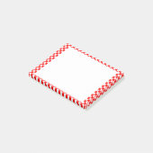Red and White Classic Checkerboard von STaylor Post-it Klebezettel (angewinkelt)