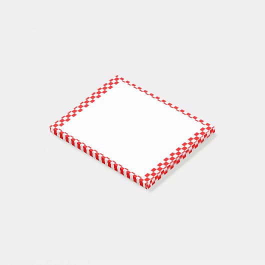 Red and White Classic Checkerboard von STaylor Post-it Klebezettel (angewinkelt)