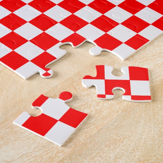 Red and White Classic Checkerboard von STaylor Puzzle (Seite)