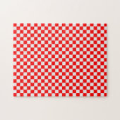Red and White Classic Checkerboard von STaylor Puzzle (Horizontal)