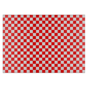 Red and White Classic Checkerboard von STaylor Schneidebrett