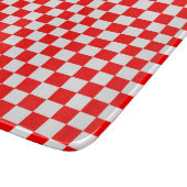 Red and White Classic Checkerboard von STaylor Schneidebrett (Ecke)