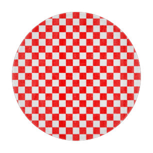 Red and White Classic Checkerboard von STaylor Schneidebrett