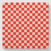 Red and White Classic Checkerboard von STaylor Steinuntersetzer (Vorderseite)