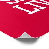 Red and White Commas Rette Funny Poster (Ecke)