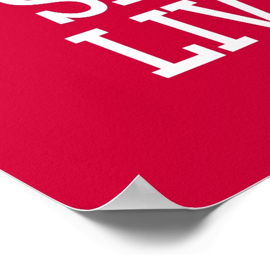 Red and White Commas Rette Funny Poster (Ecke)